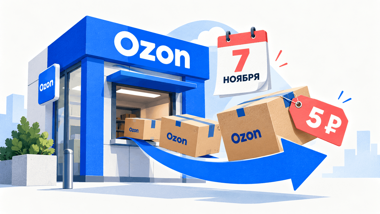 Ozon с 7 ноября разрешит вывозить FBO-товары из ПВЗ: 5 ₽ за подготовку
