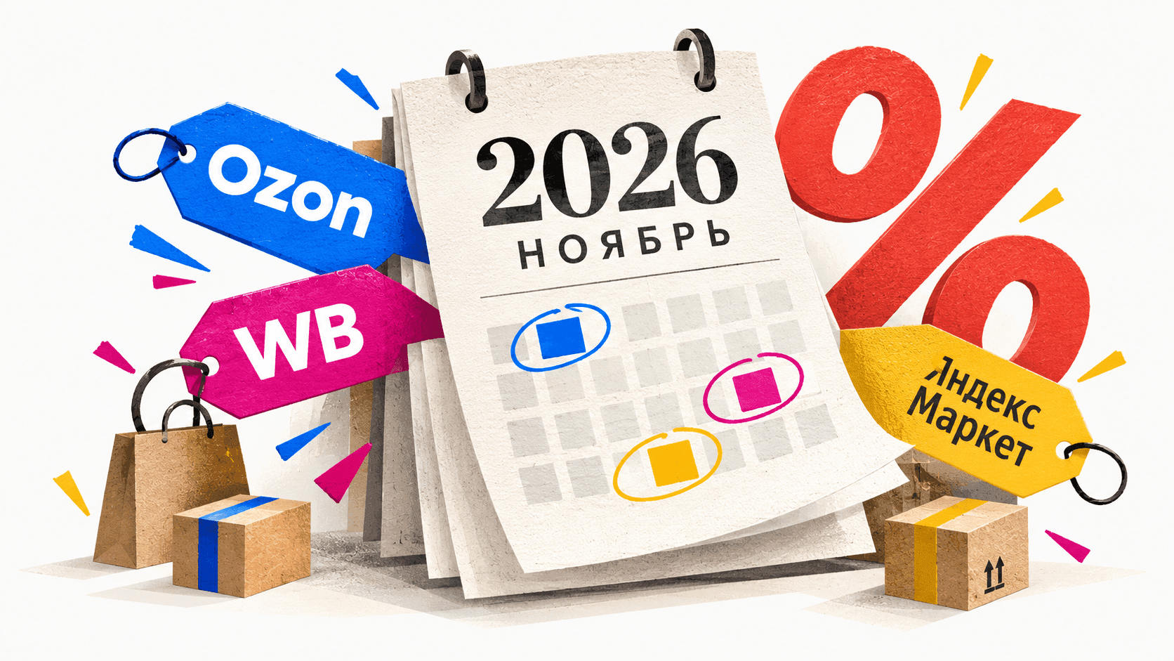 «Чёрная пятница» 2026: Ozon с 13 ноября, Wildberries с 16 по 30 ноября, Яндекс Маркет — предварительно 25–27 ноября